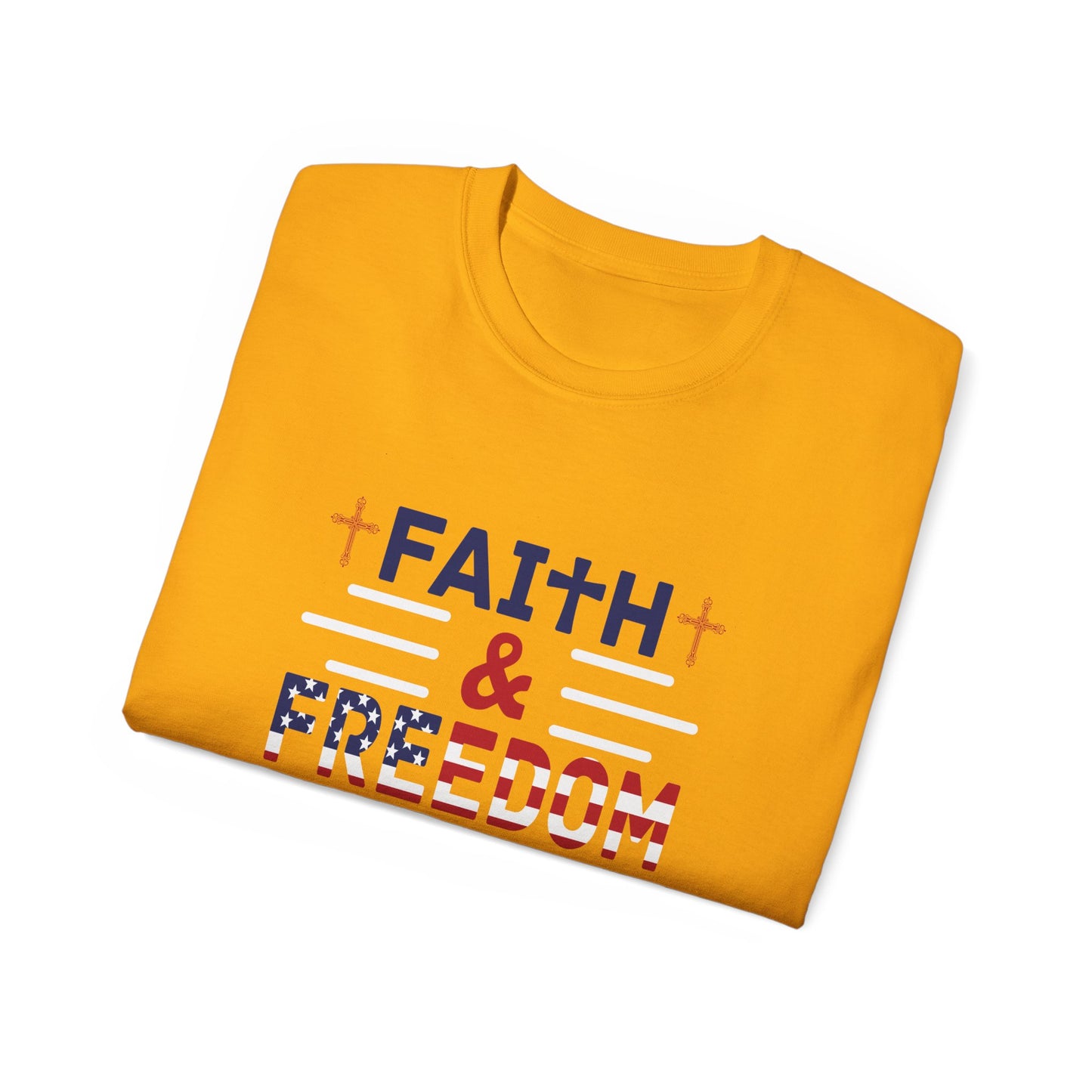 Faith & Freedom- Neon Cotton Tee