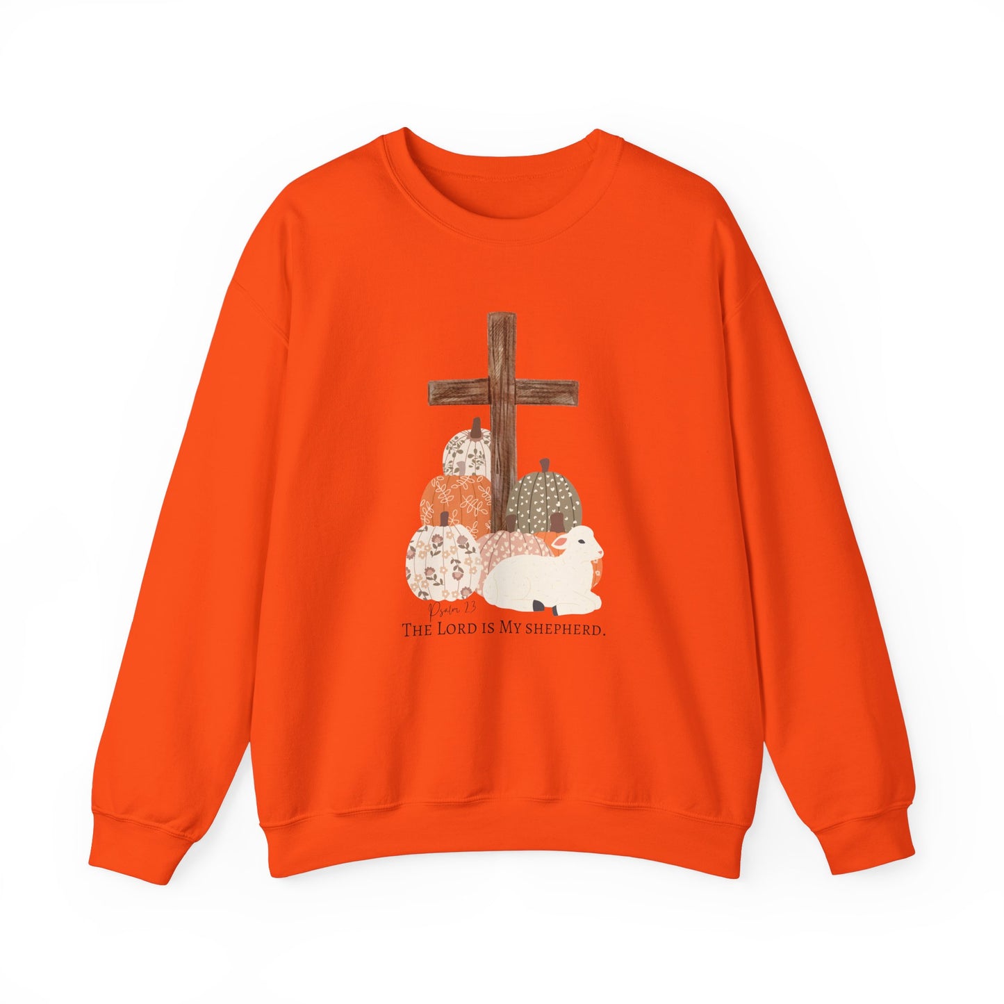 Autumn Blessings Lamb Sweatshirt – The Lord is My Shepherd' Comfort Fit