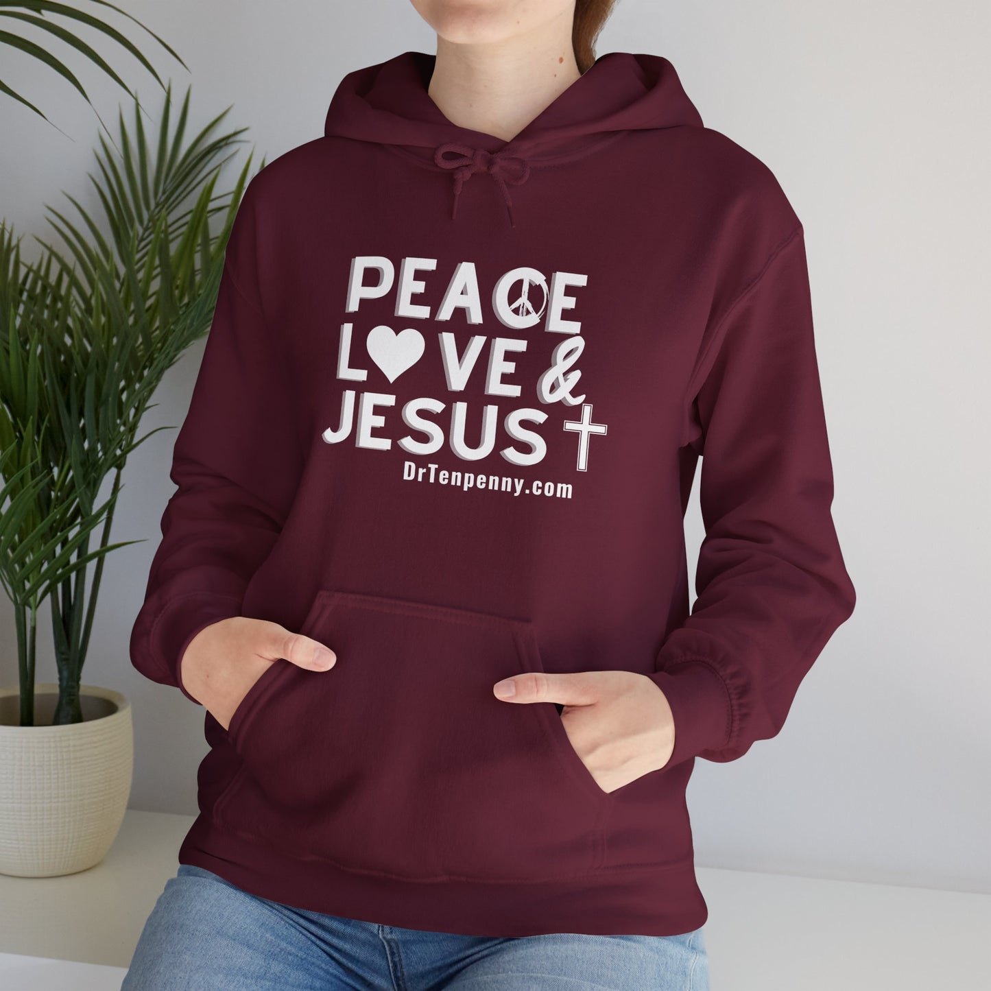 Peace, Love and Jesus Hooded Sweatshirt