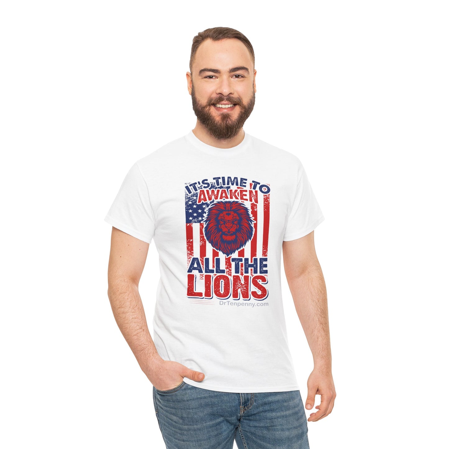 Awaken the Lions- Men's Heavy Cotton Tee