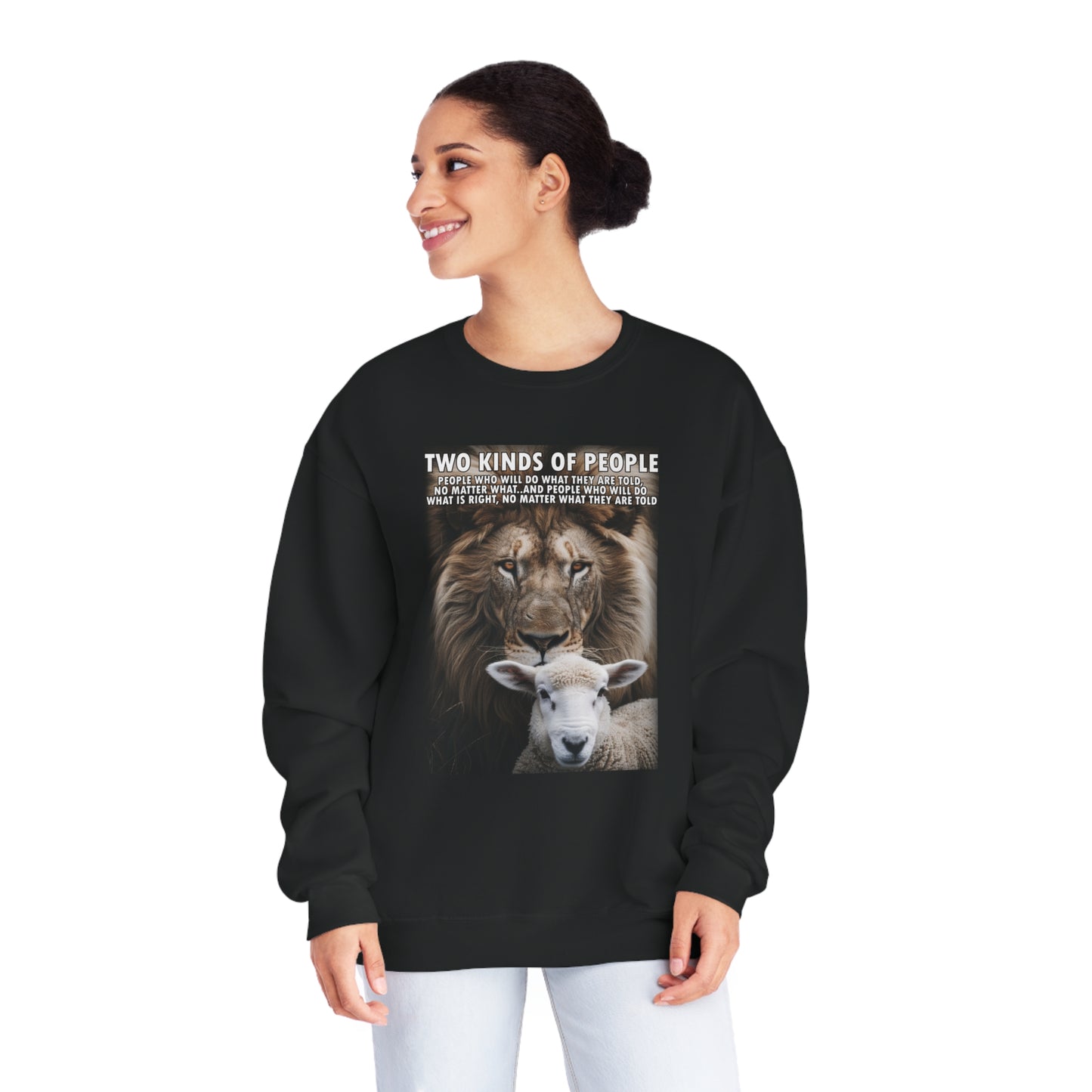 Moral Integrity Sweatshirt - Lion and Sheep Design