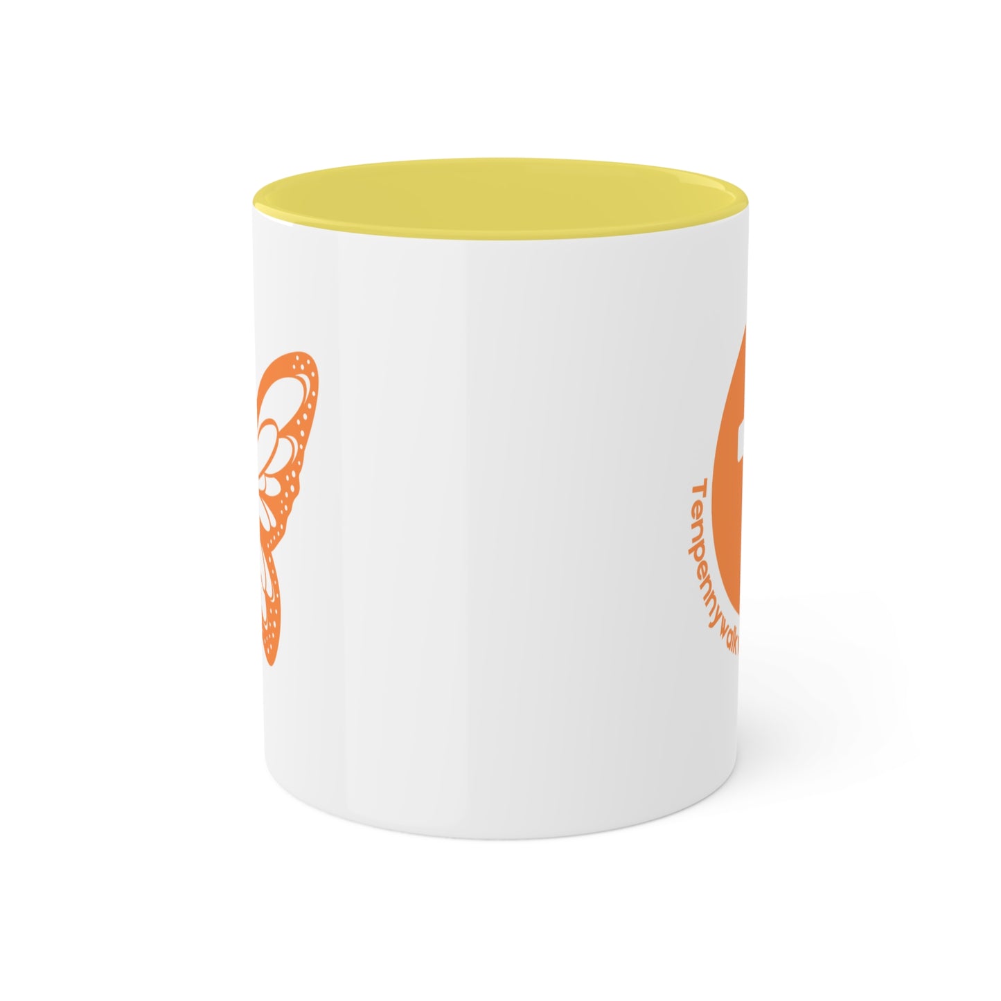 Butterfly Mug, (orange) 11oz