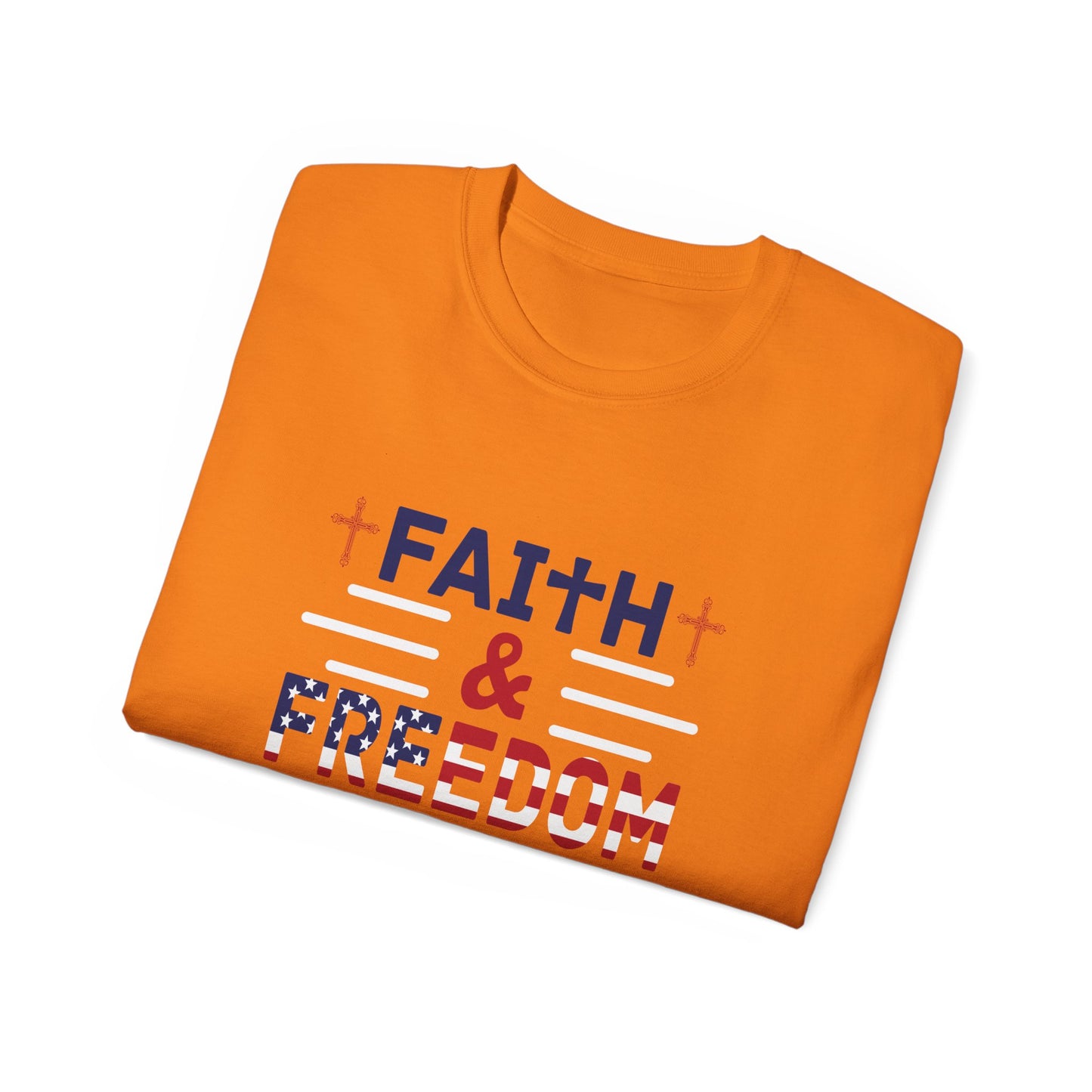 Faith & Freedom- Neon Cotton Tee