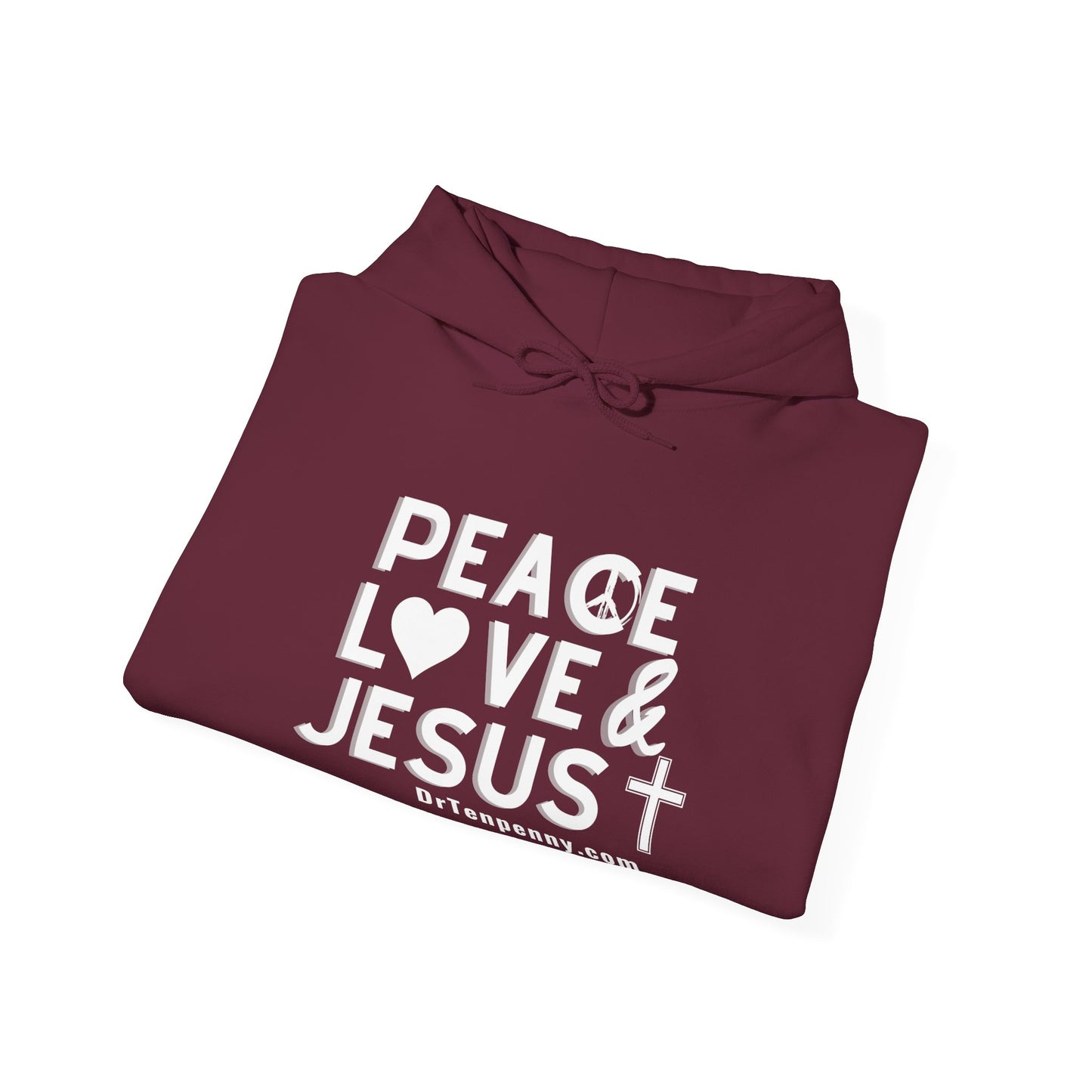 Peace, Love and Jesus Hooded Sweatshirt