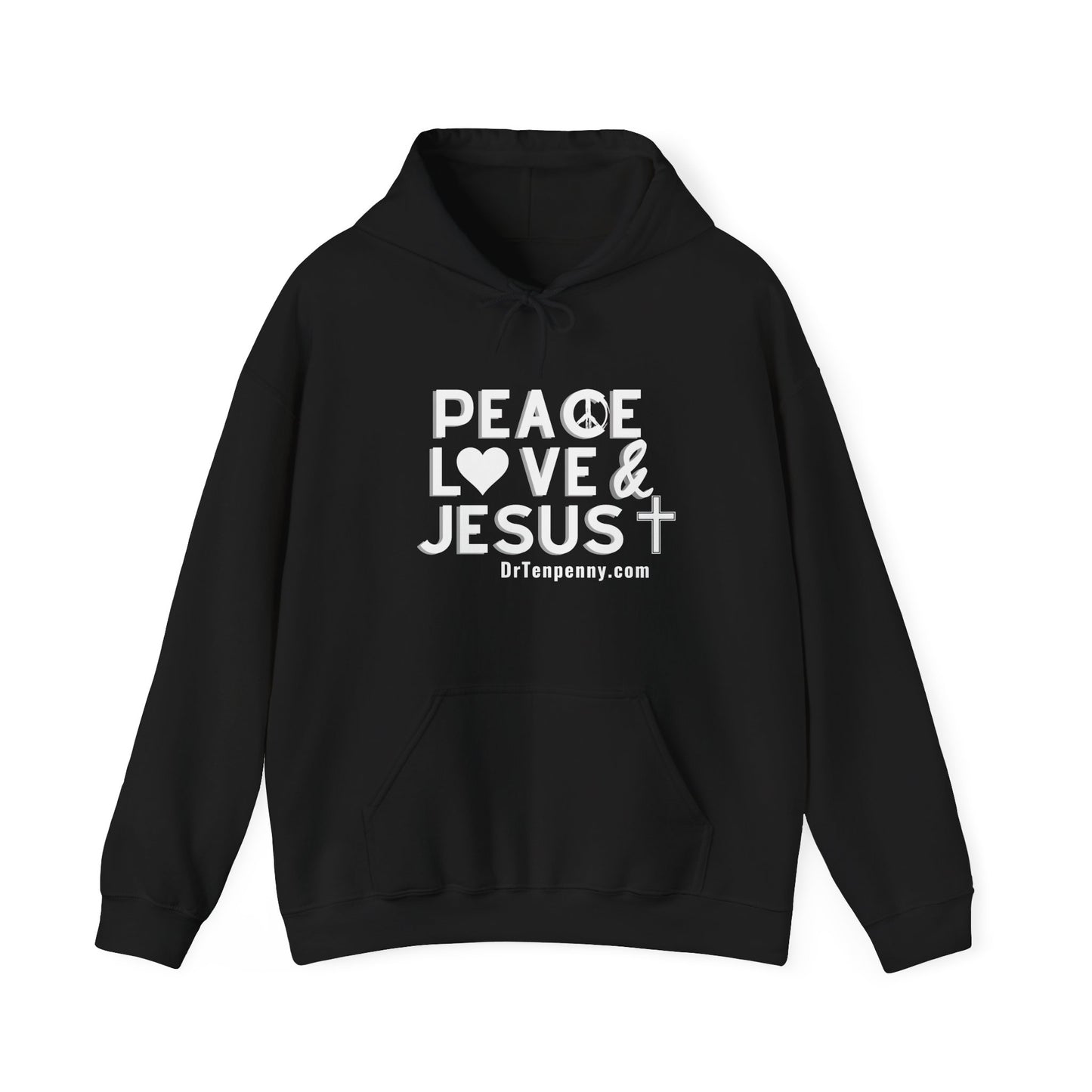 Peace, Love and Jesus Hooded Sweatshirt