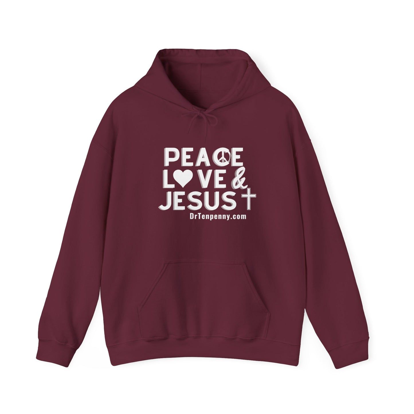 Peace, Love and Jesus Hooded Sweatshirt