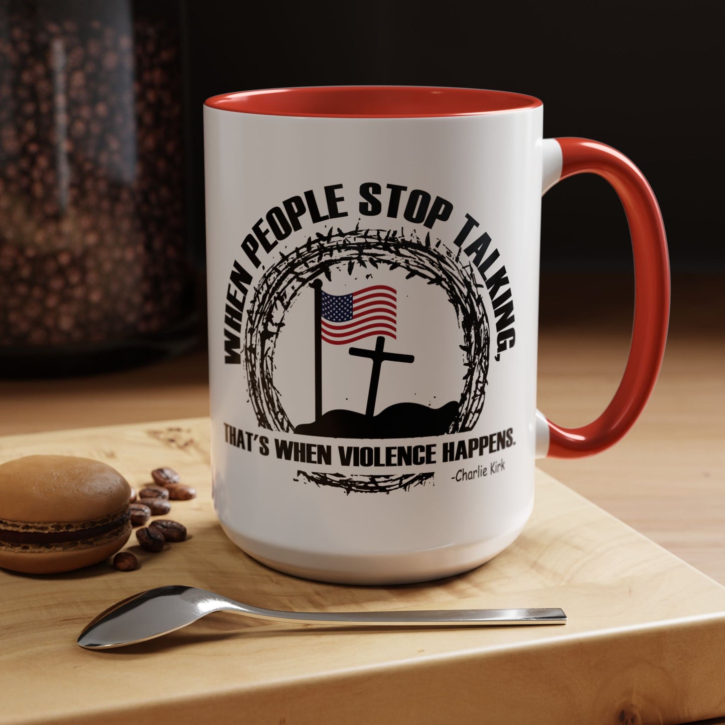 Patriotic Christian Coffee Mug – Faith & Freedom Inspirational Quote