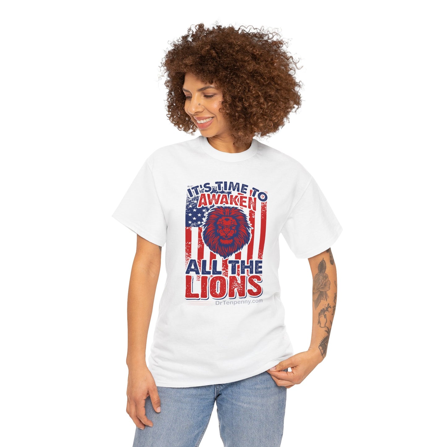 Awaken the Lions- Men's Heavy Cotton Tee
