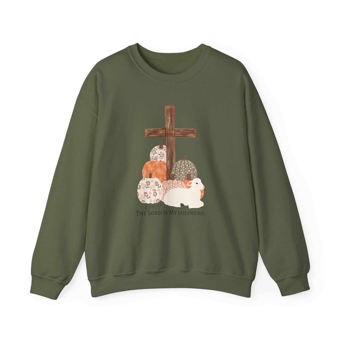 Autumn Blessings Lamb Sweatshirt – The Lord is My Shepherd' Comfort Fit
