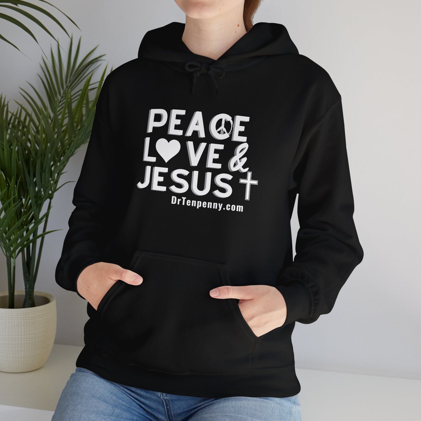 Peace, Love and Jesus Hooded Sweatshirt