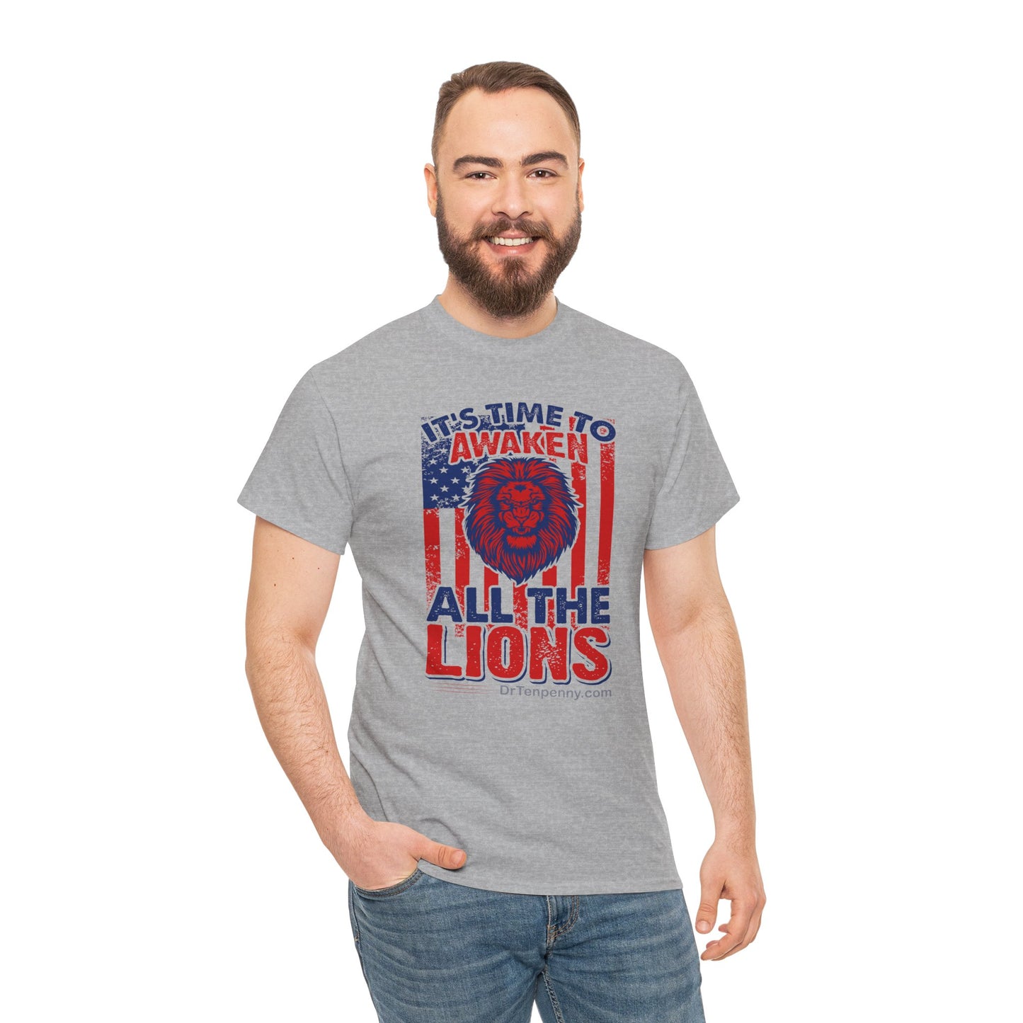 Awaken the Lions- Men's Heavy Cotton Tee