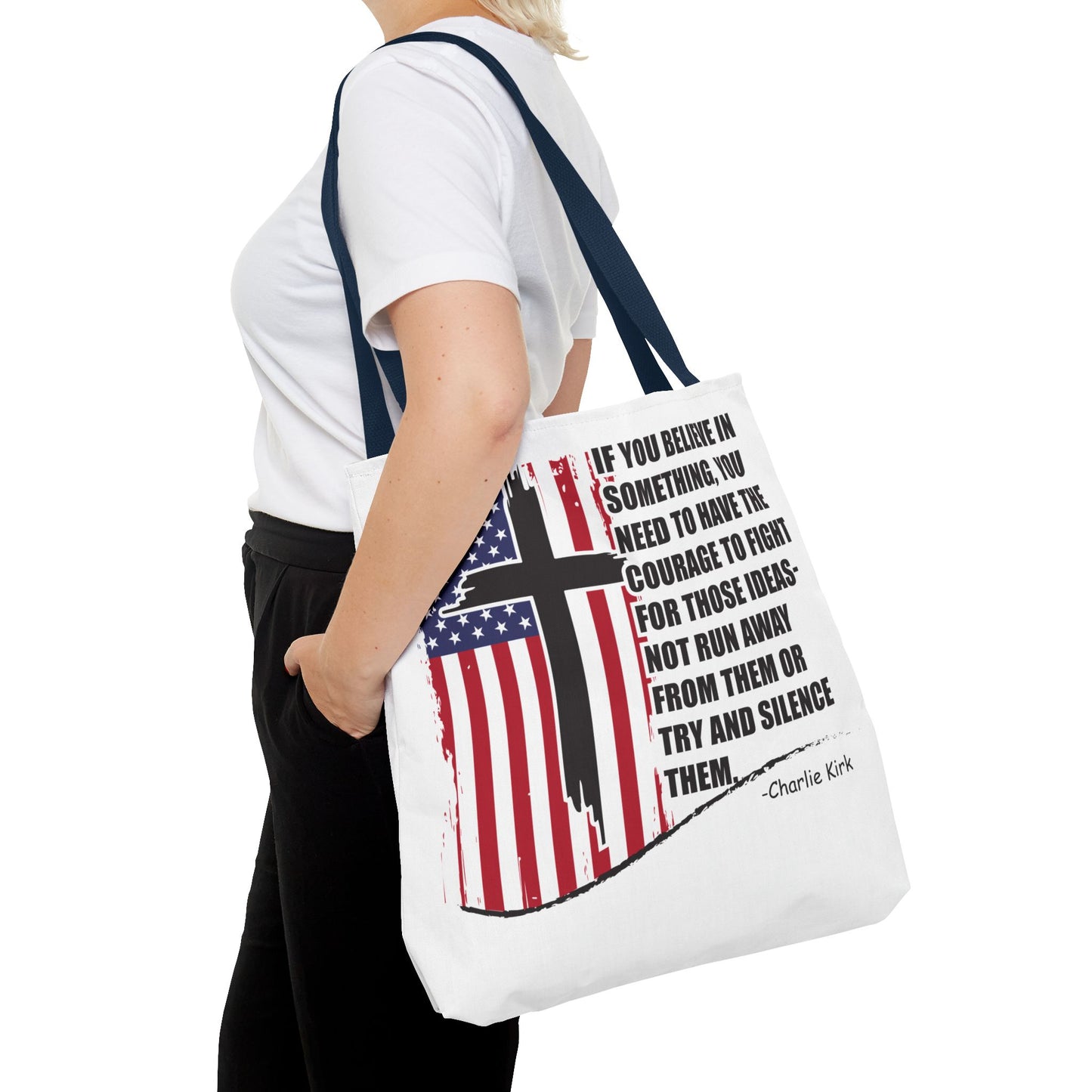 Bold Statement Tote Bag, Inspirational Tote, Patriotic Bag, Gift for Activists, Motivational Shopping Bag, Freedom Design