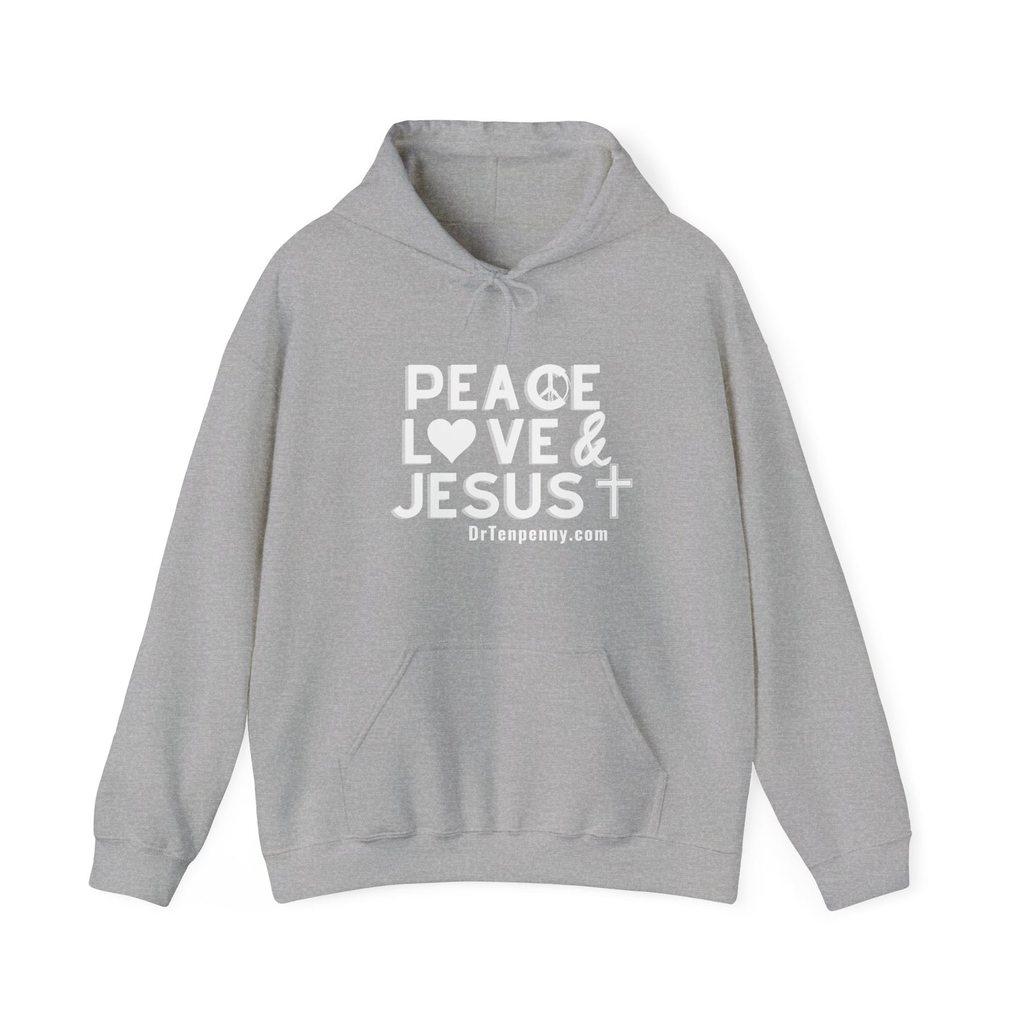 Peace, Love and Jesus Hooded Sweatshirt