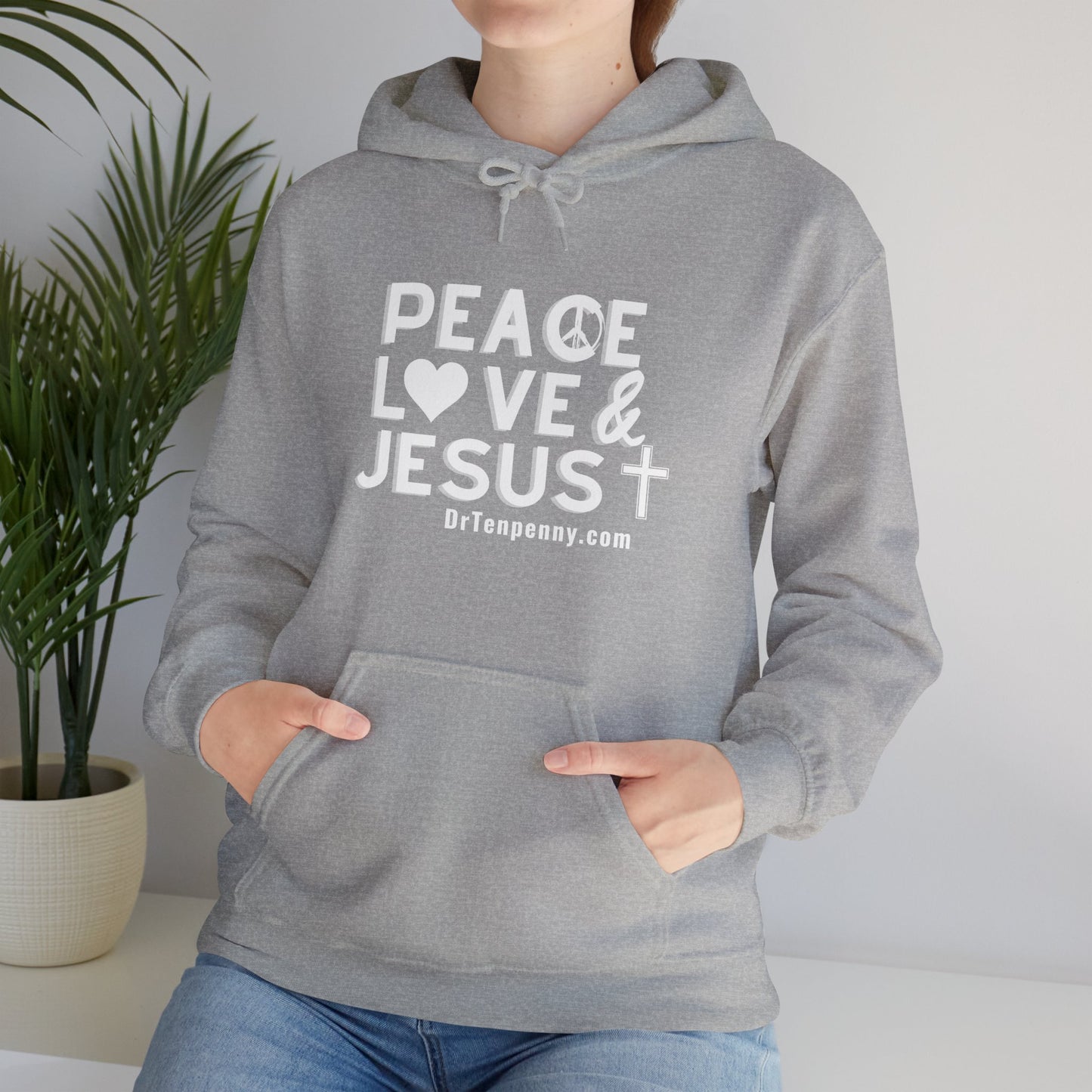 Peace, Love and Jesus Hooded Sweatshirt