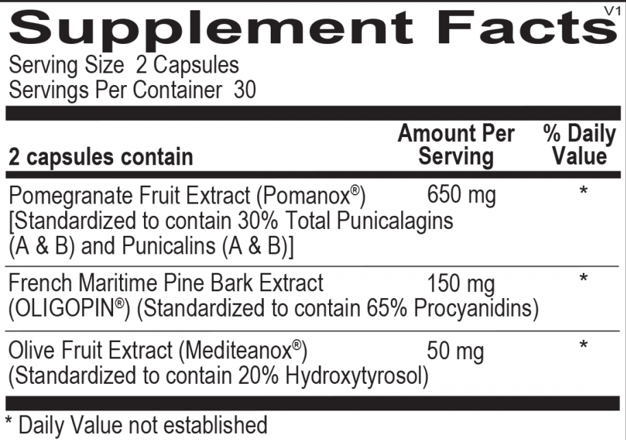 Supplement facts for Opti Cholo Support, detailing ingredients for heart health and cholesterol support.