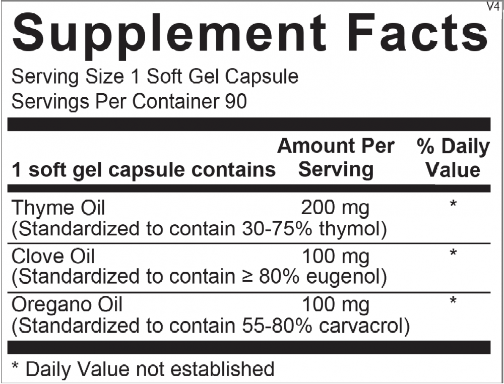 Supplement facts for Opti GI Balance, showcasing ingredients for microbial balance and digestive health.