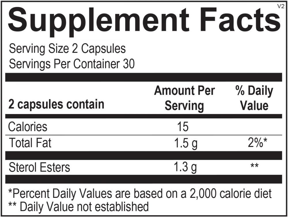 Supplement facts for Opti Lipid Support, detailing ingredients supporting cardiovascular and lipid balance.