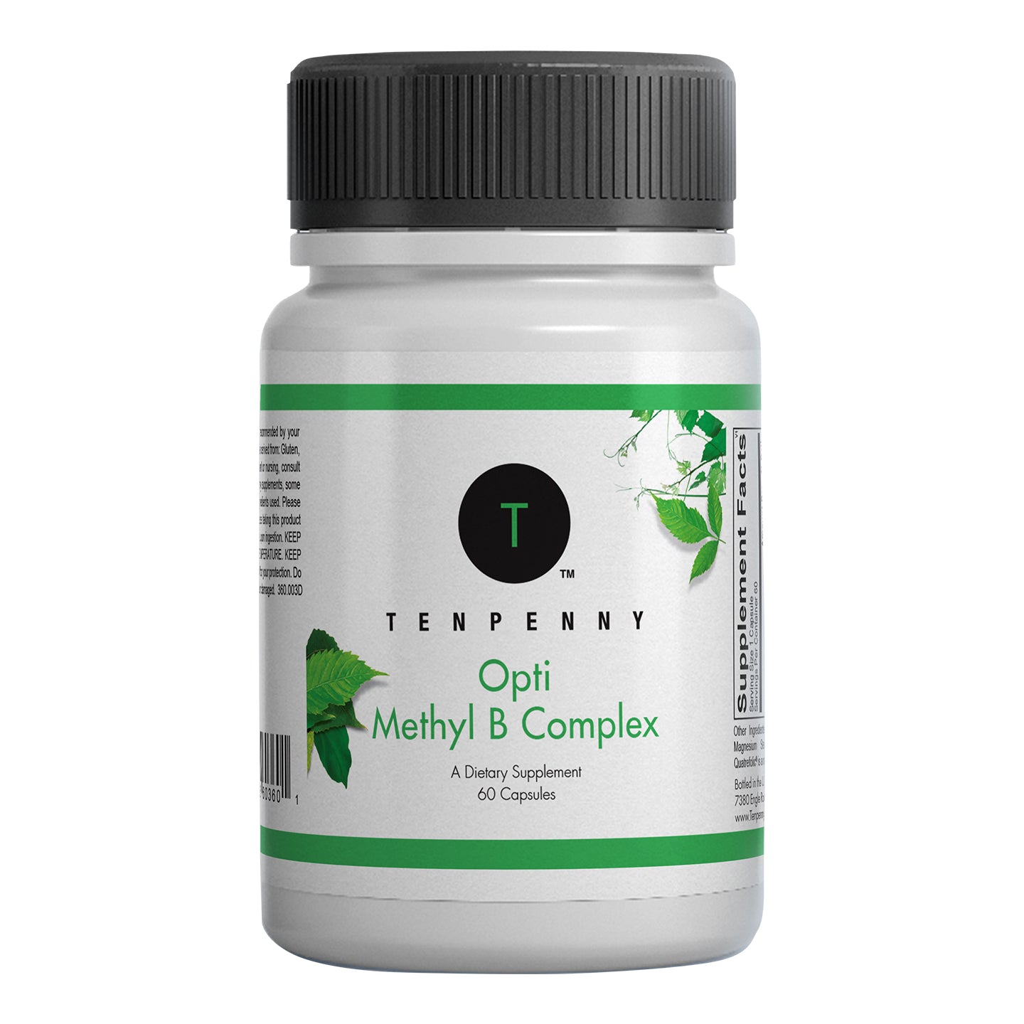 Front bottle image of Opti Methyl B Complex, premium B vitamin complex for energy and nerve support.