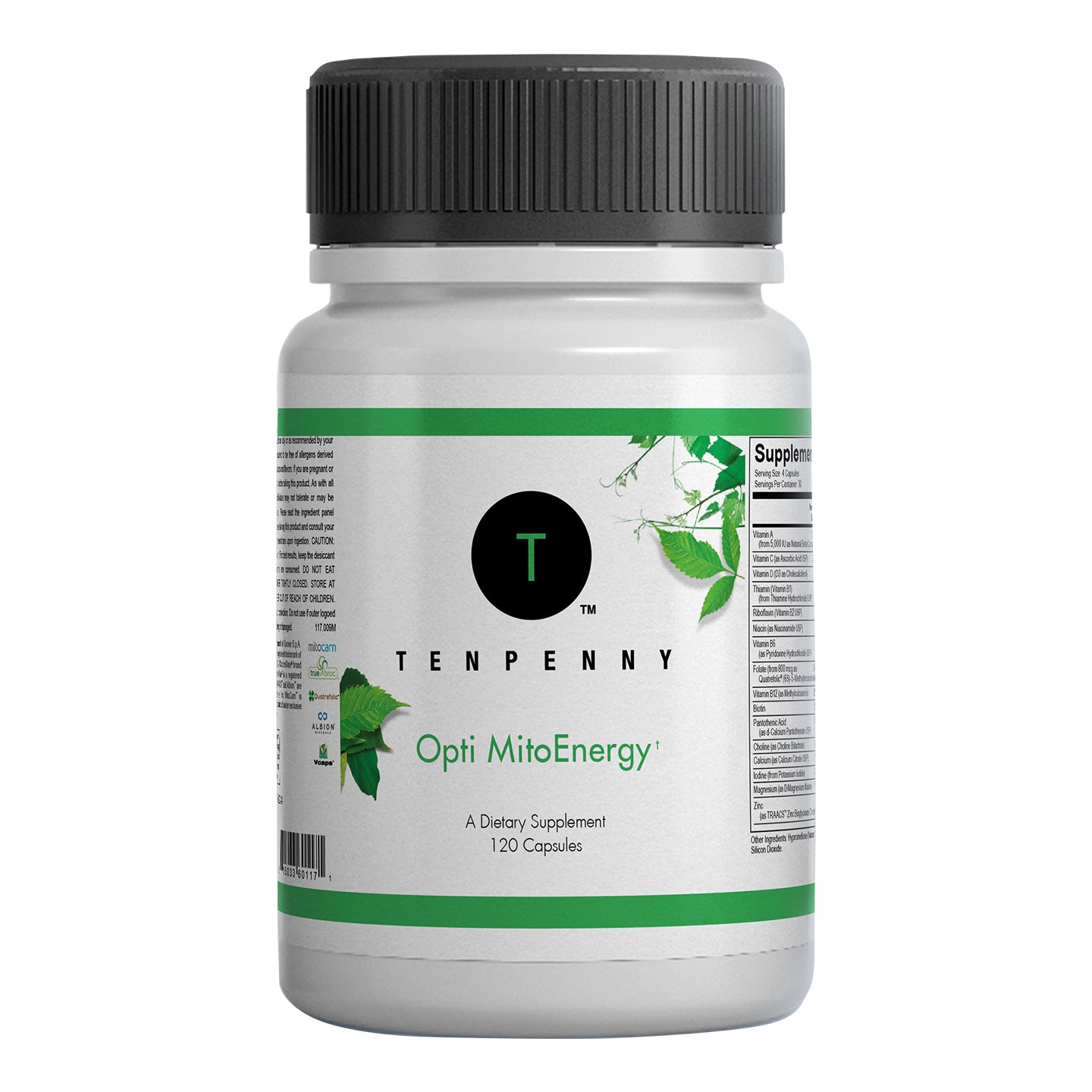 Front bottle image of Opti MitoEnergy, premium supplement for cellular energy and immunity.