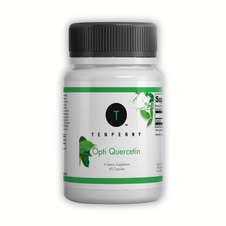 Front bottle image of Opti Quercetin, premium supplement for liver health and immune support.