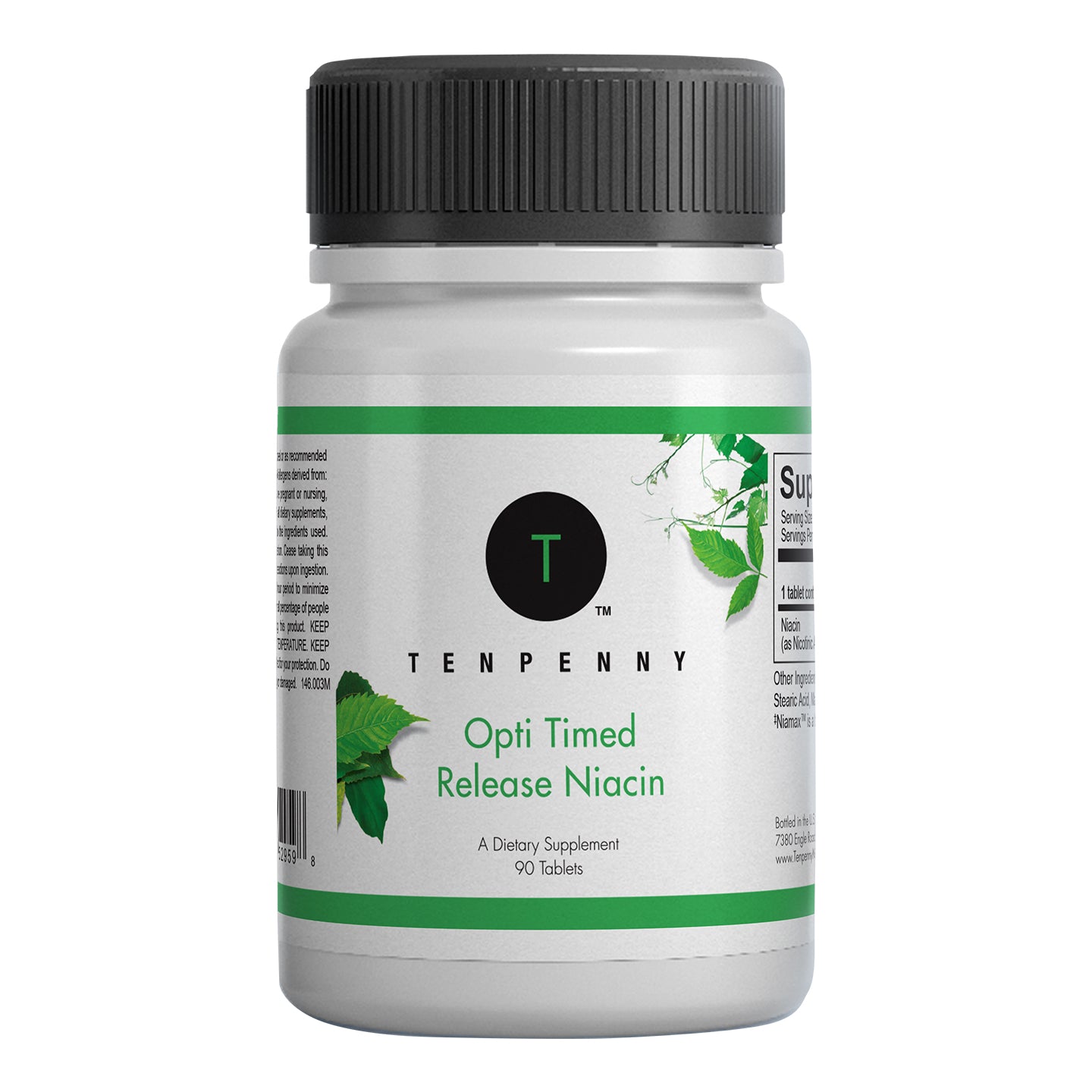 Opti Time Released Niacin bottle, designed to support lipid metabolism and promote cardiovascular well-being.