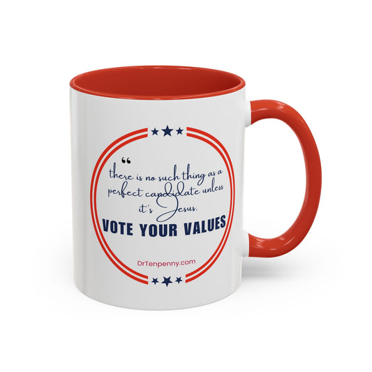 Vote Your Values Coffee Mug, 11oz