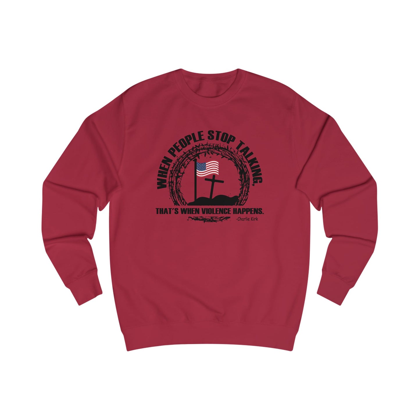 Patriotic Christian Sweatshirt – Faith, Freedom & Courage Statement