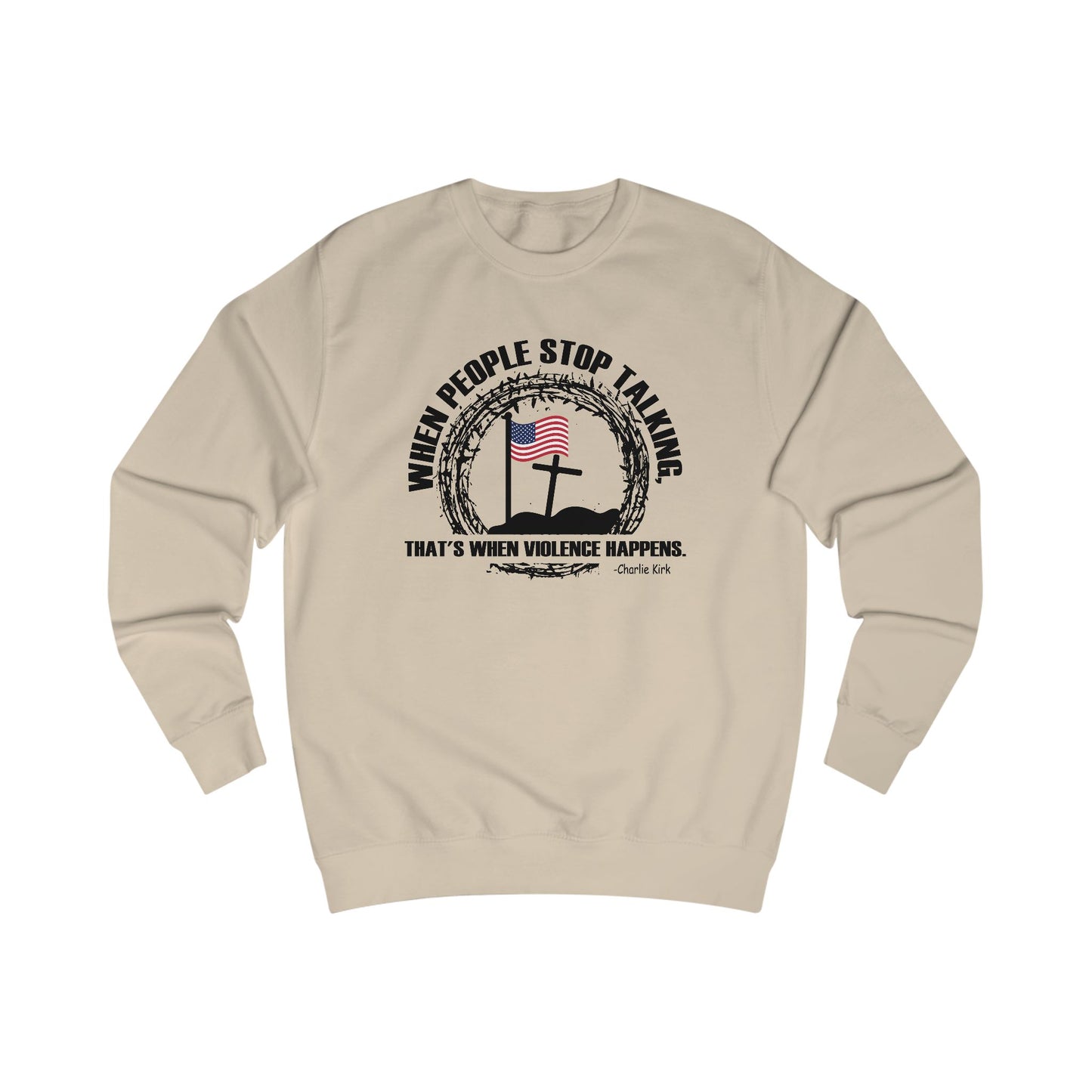 Patriotic Christian Sweatshirt – Faith, Freedom & Courage Statement