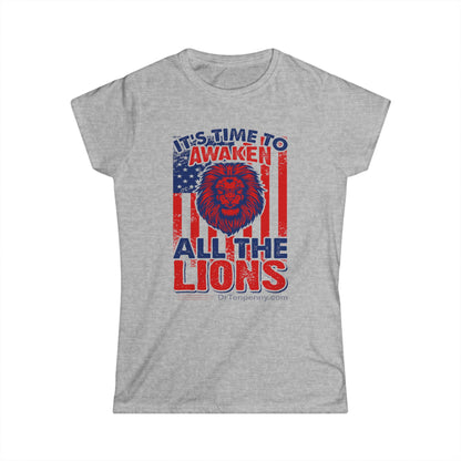 Women's Junior Fit Softstyle Tee- Awaken the Lions
