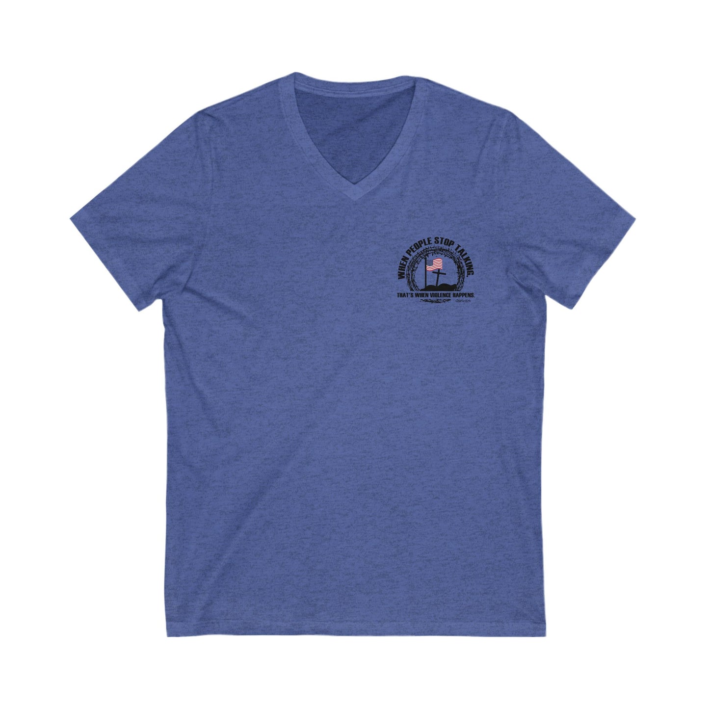 Patriotic Christian V-Neck T-Shirt – Freedom & Faith Statement Tee
