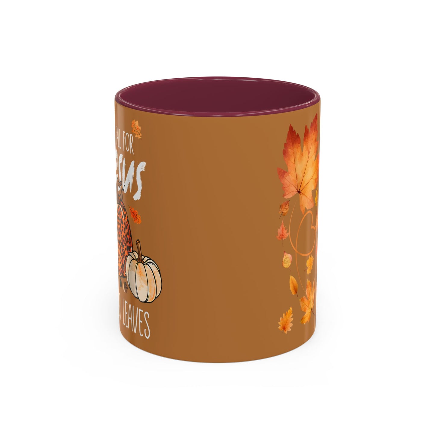 Fall for Jesus Mug – Autumn Leaves & Pumpkins Christian Coffee Cup