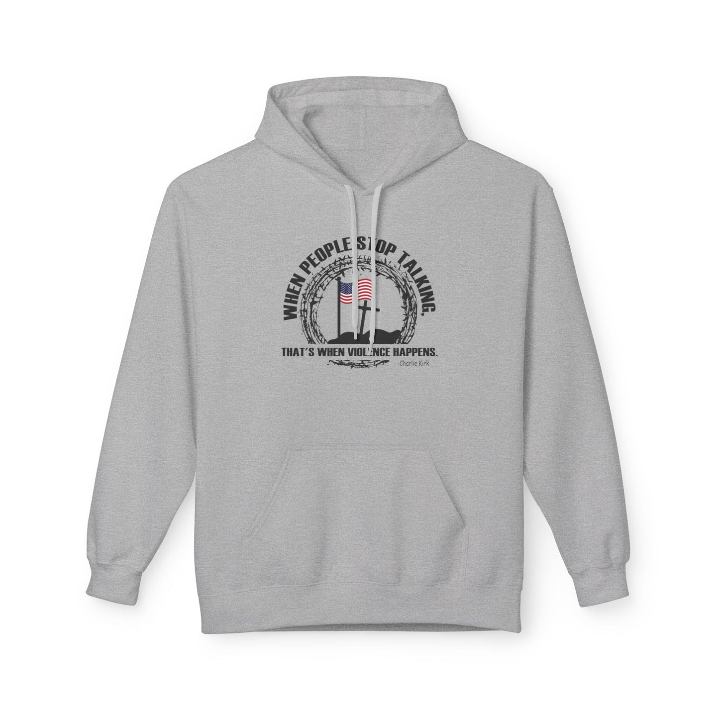 Patriotic Christian Hoodie – Faith, Freedom & Courage Quote