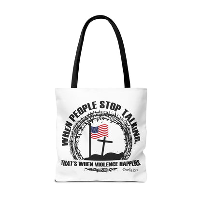 Bold Statement Tote Bag, Inspirational Tote, Patriotic Bag, Gift for Activists, Motivational Shopping Bag, Freedom Design