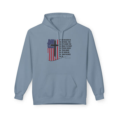 Patriotic Christian Hoodie – Faith, Freedom & Courage Unisex Fleece