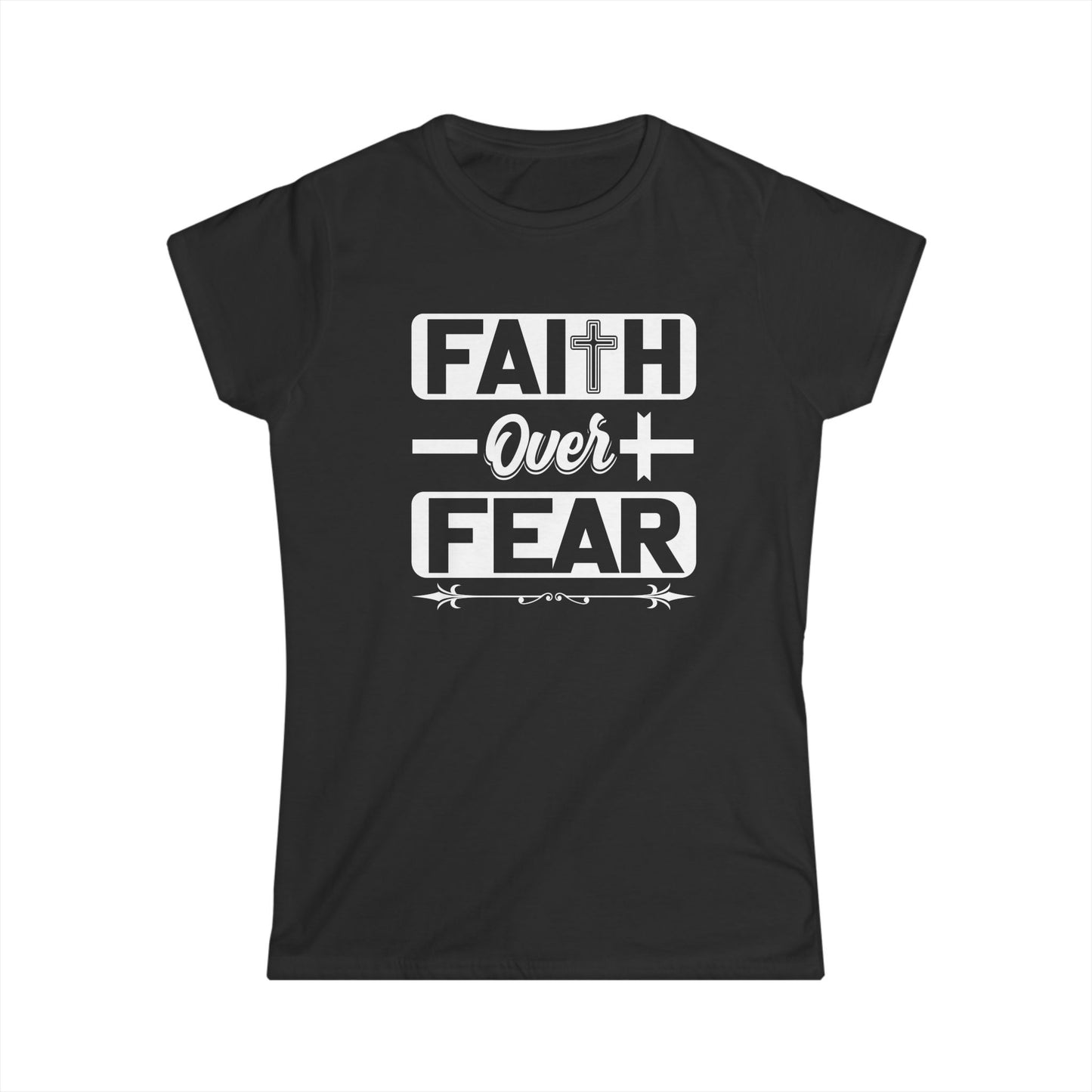 Faith Over Fear Junior Slim Fit Softstyle Tee – Feminine & Empowering