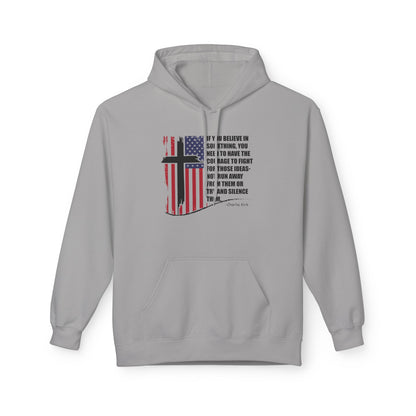 Patriotic Christian Hoodie – Faith, Freedom & Courage Unisex Fleece