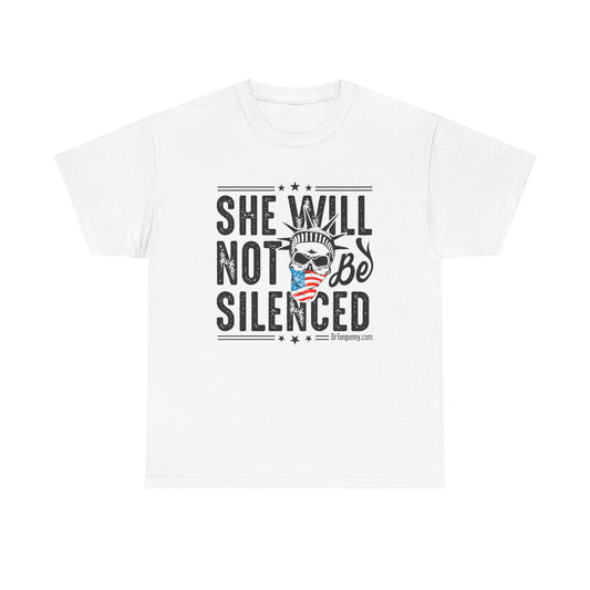 She Will Not Be Silenced – Lady Liberty Skull Tee