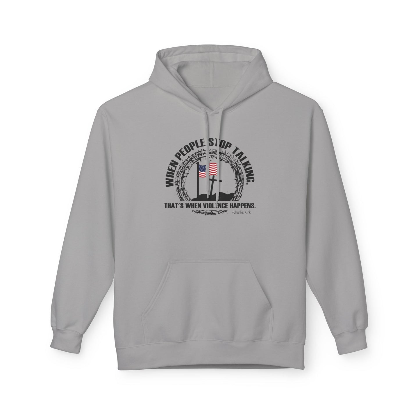 Patriotic Christian Hoodie – Faith, Freedom & Courage Quote