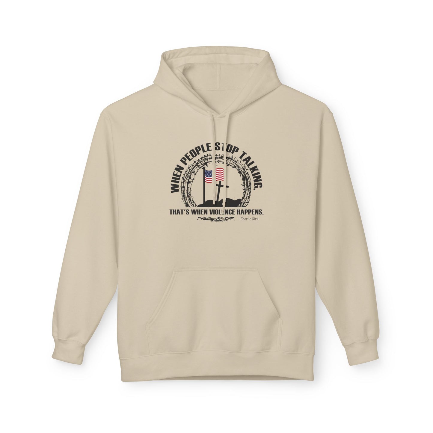 Patriotic Christian Hoodie – Faith, Freedom & Courage Quote