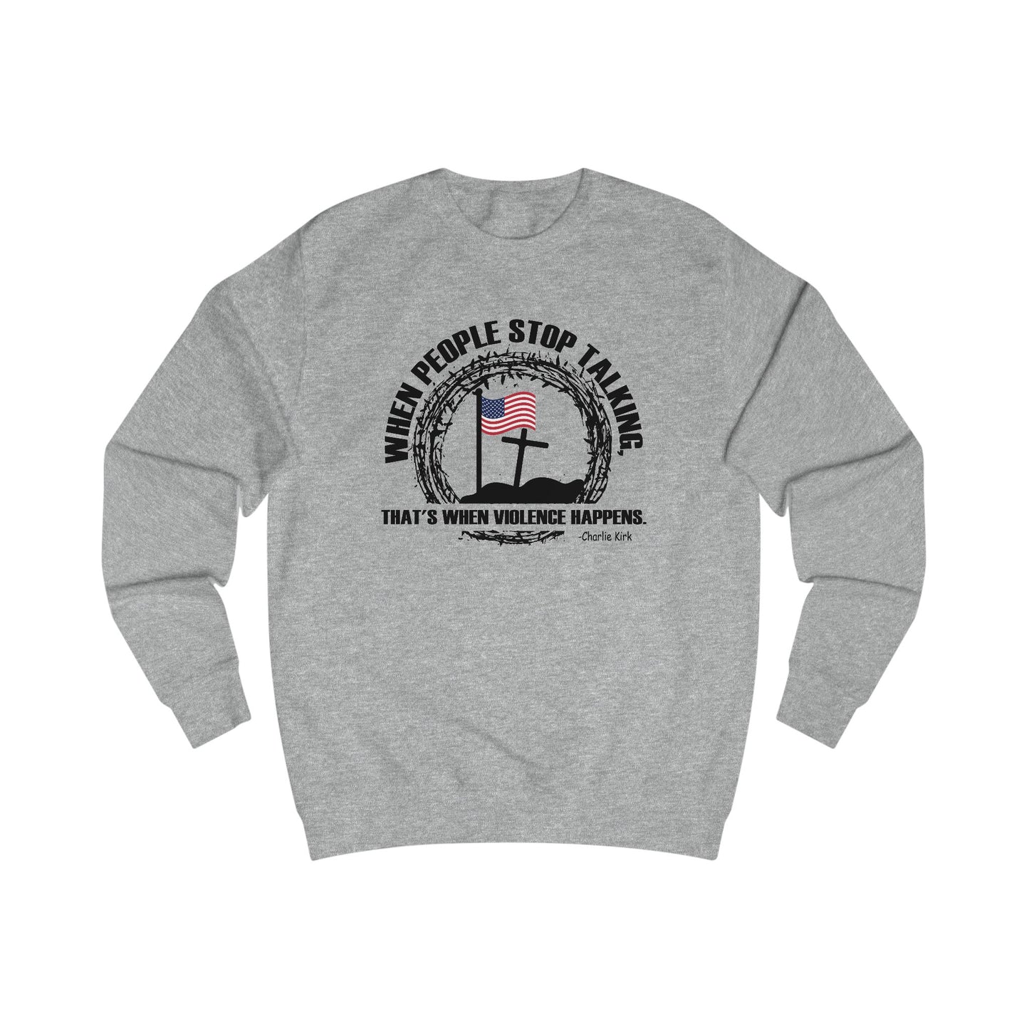 Patriotic Christian Sweatshirt – Faith, Freedom & Courage Statement