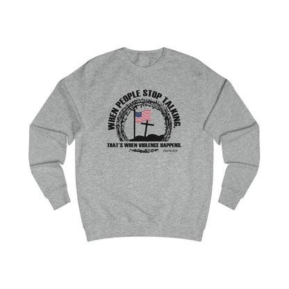 Patriotic Christian Sweatshirt – Faith, Freedom & Courage Statement