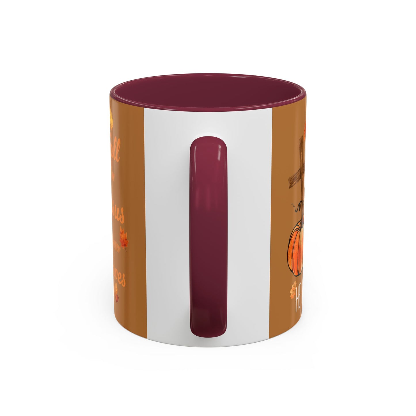 Fall for Jesus Mug – Autumn Leaves & Pumpkins Christian Coffee Cup