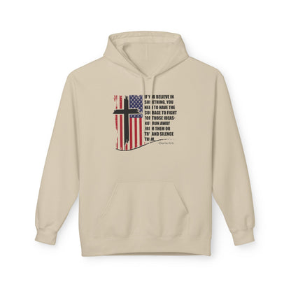 Patriotic Christian Hoodie – Faith, Freedom & Courage Unisex Fleece