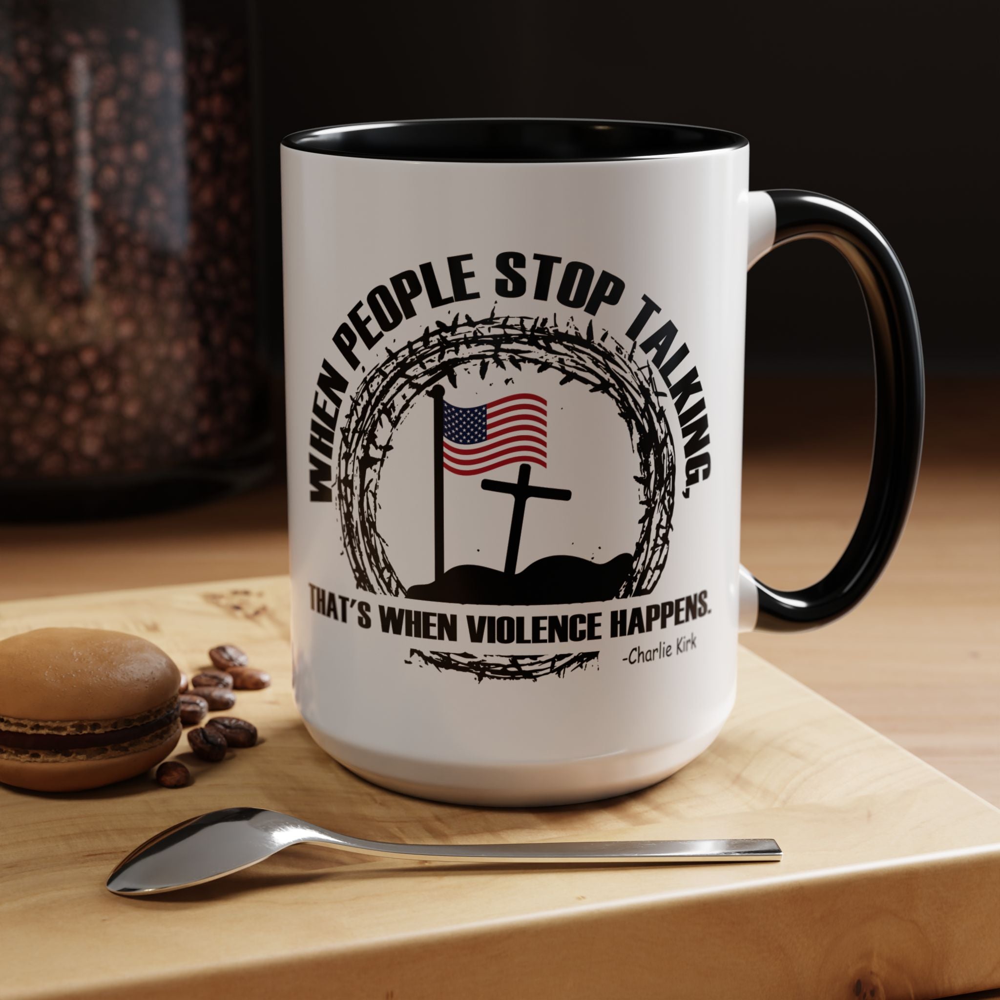 Patriotic Christian Coffee Mug – Faith & Freedom Inspirational Quote