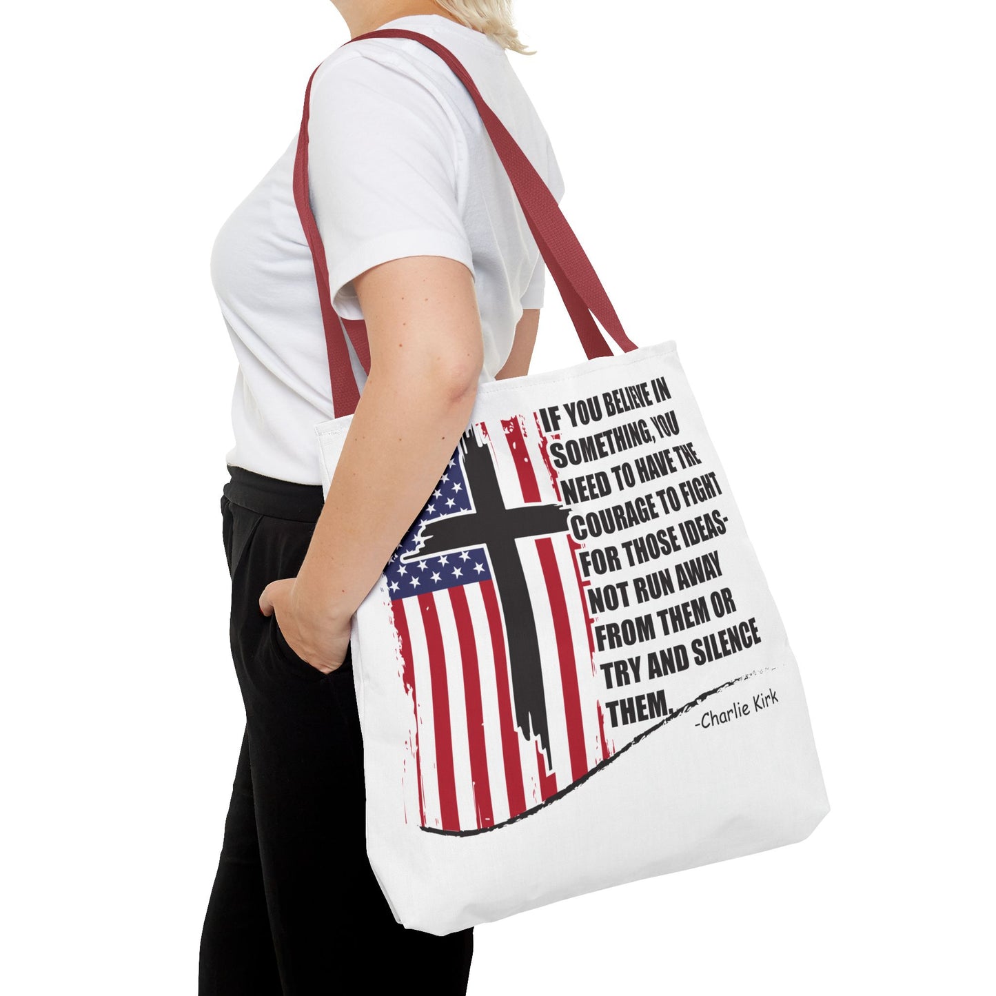 Bold Statement Tote Bag, Inspirational Tote, Patriotic Bag, Gift for Activists, Motivational Shopping Bag, Freedom Design