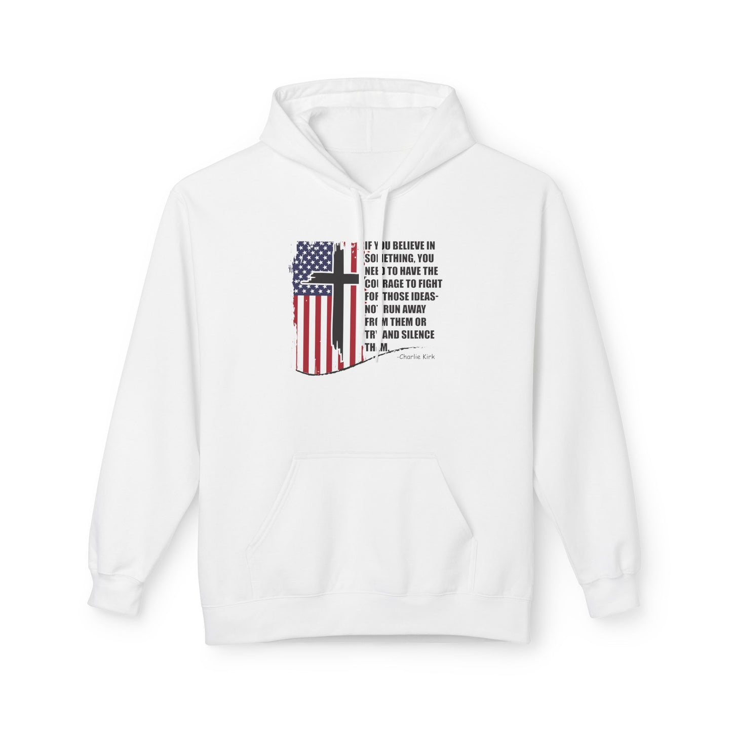 Patriotic Christian Hoodie – Faith, Freedom & Courage Unisex Fleece