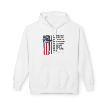 Patriotic Christian Hoodie – Faith, Freedom & Courage Unisex Fleece