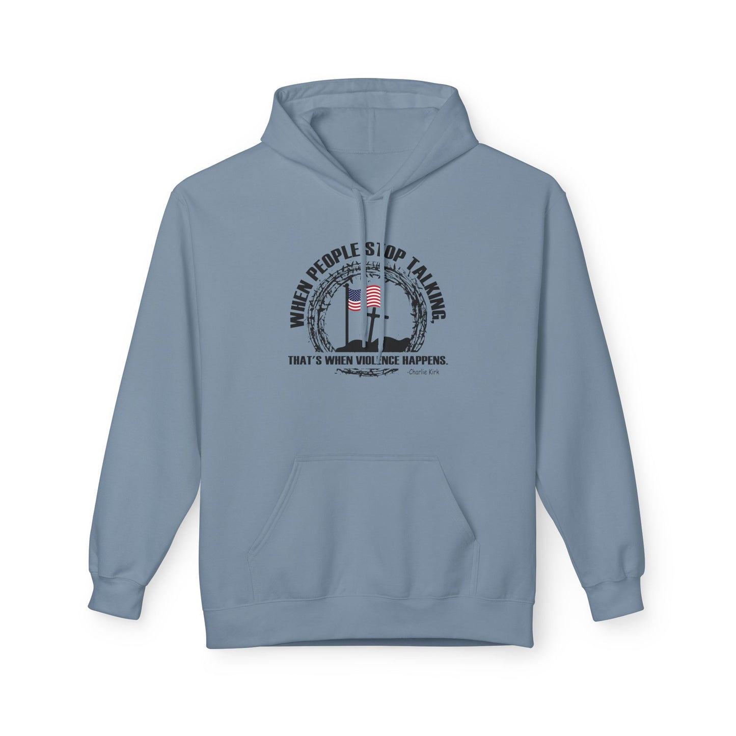 Patriotic Christian Hoodie – Faith, Freedom & Courage Quote