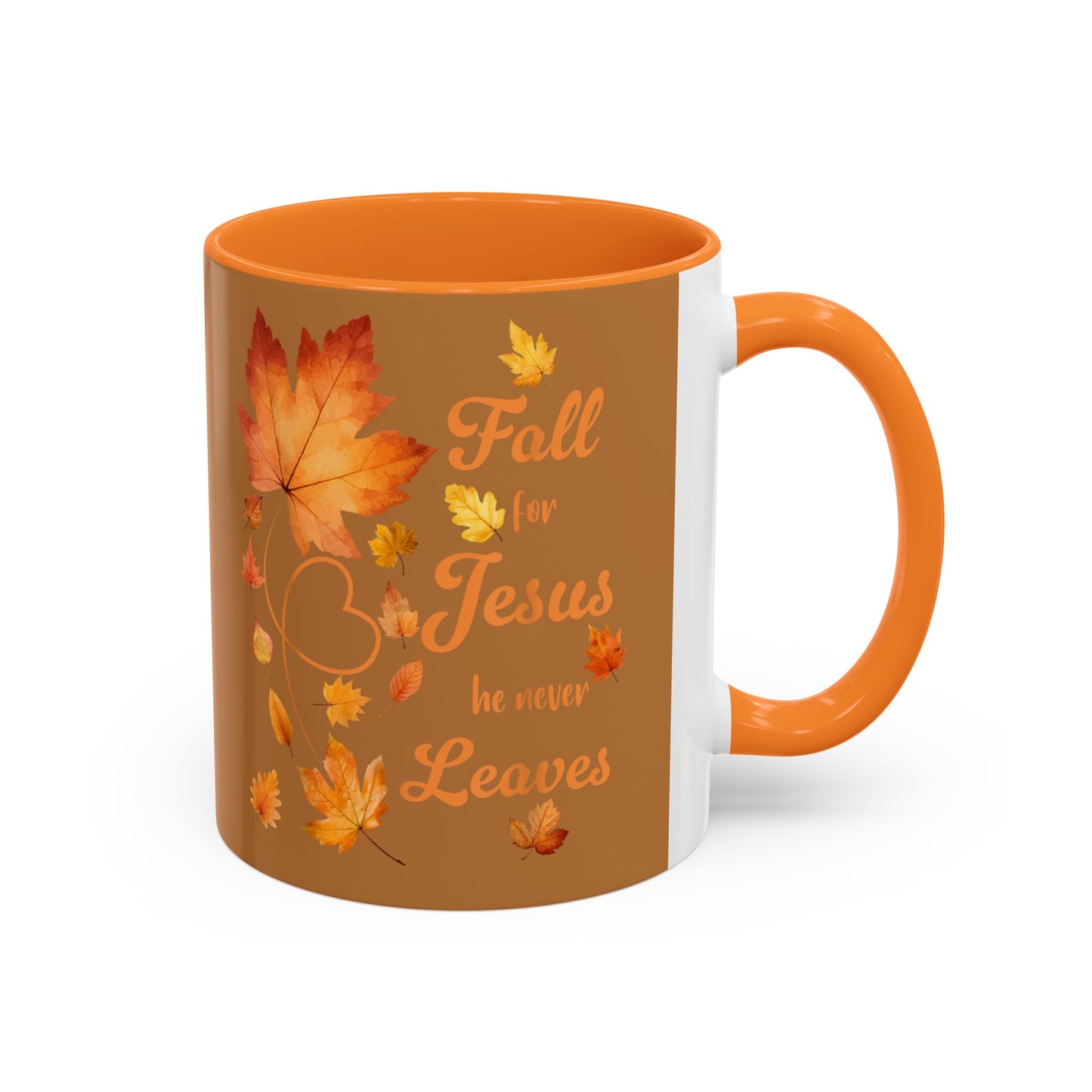 Fall for Jesus Mug – Autumn Leaves & Pumpkins Christian Coffee Cup