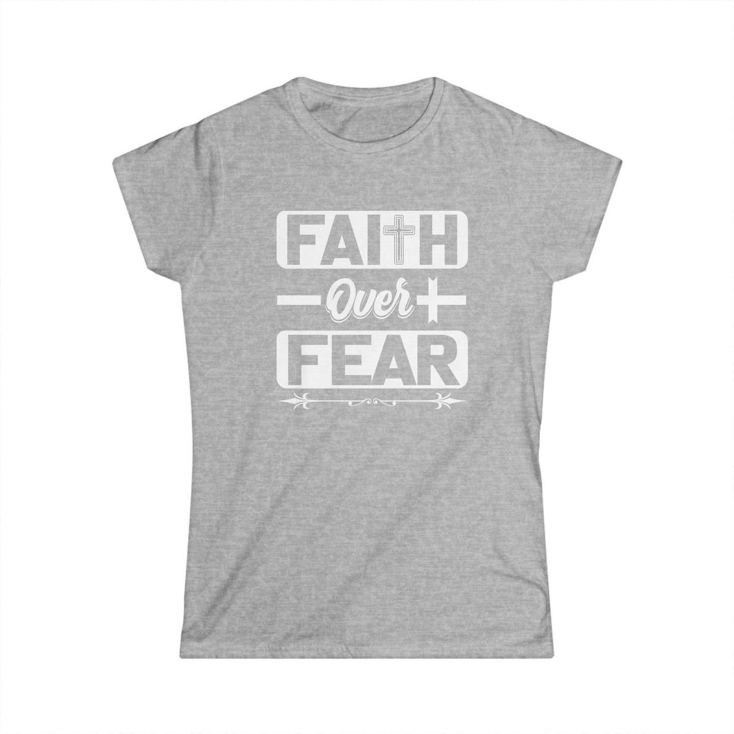 Faith Over Fear Junior Slim Fit Softstyle Tee – Feminine & Empowering